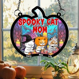 Personalized Halloween Gifts For Cat Lovers Acrylic Ornament - Photo 1
