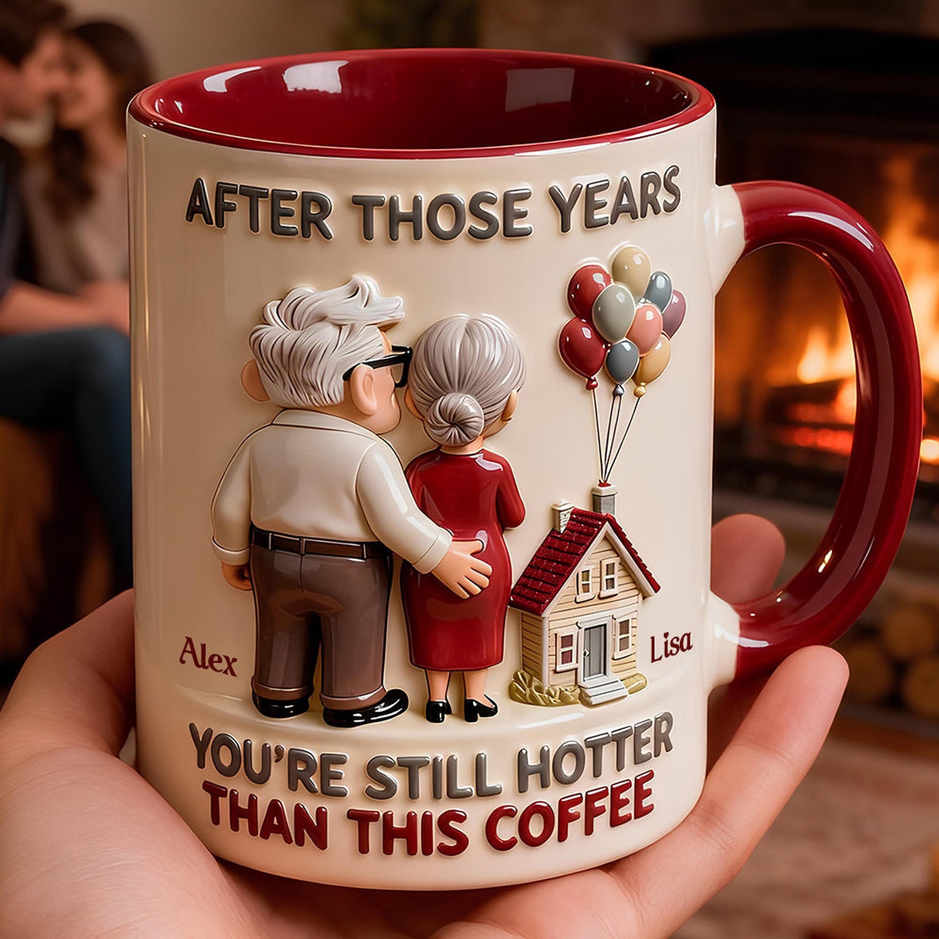 Funny Old Couple Accent Mug - Personalized Gifts For Couple - Photo 1