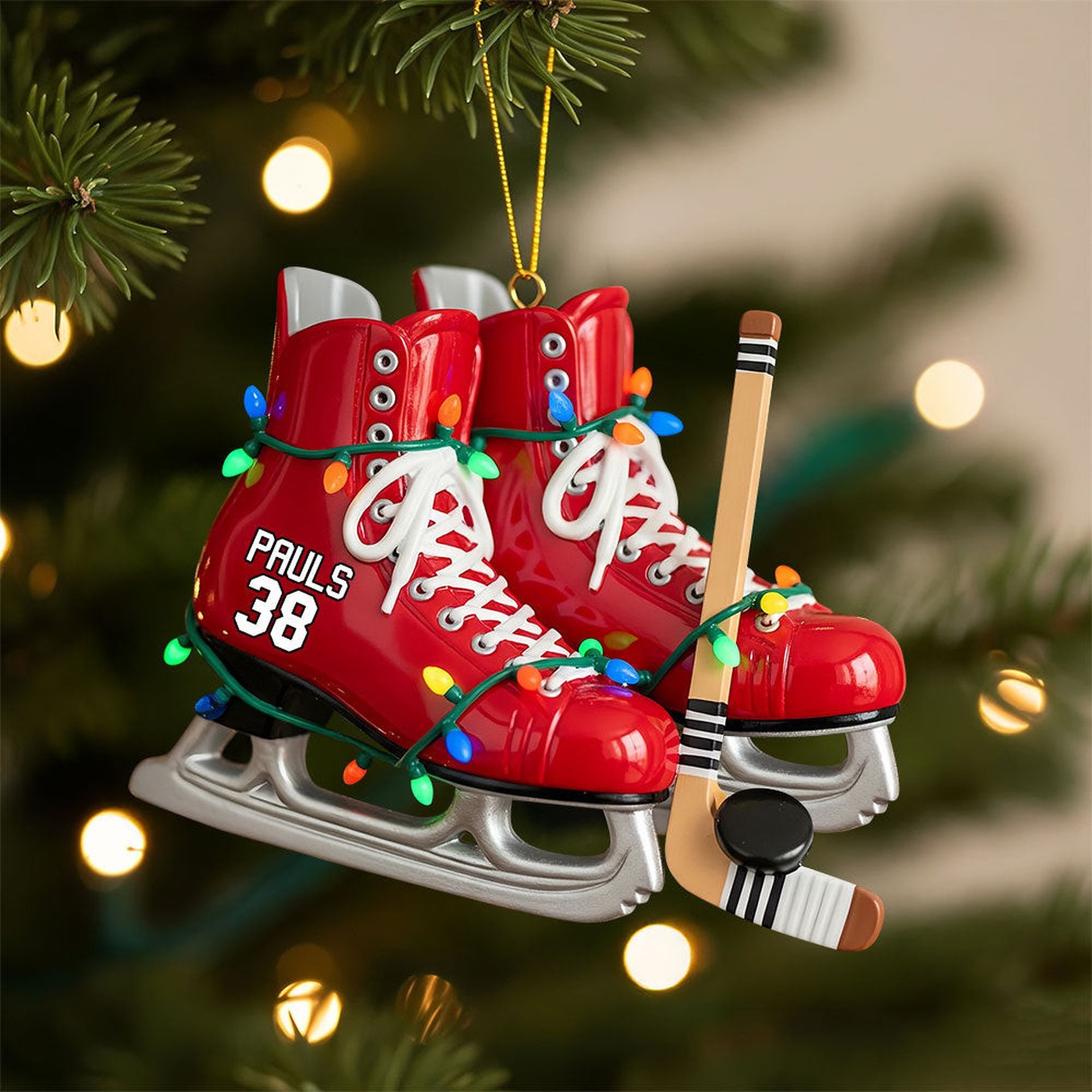 Ice Hockey Skates Ornament - Personalized Gifts For Ice Hockey Lovers - Photo 1