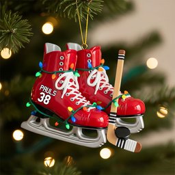 Ice Hockey Skates Ornament - Personalized Gifts For Ice Hockey Lovers - Photo 1