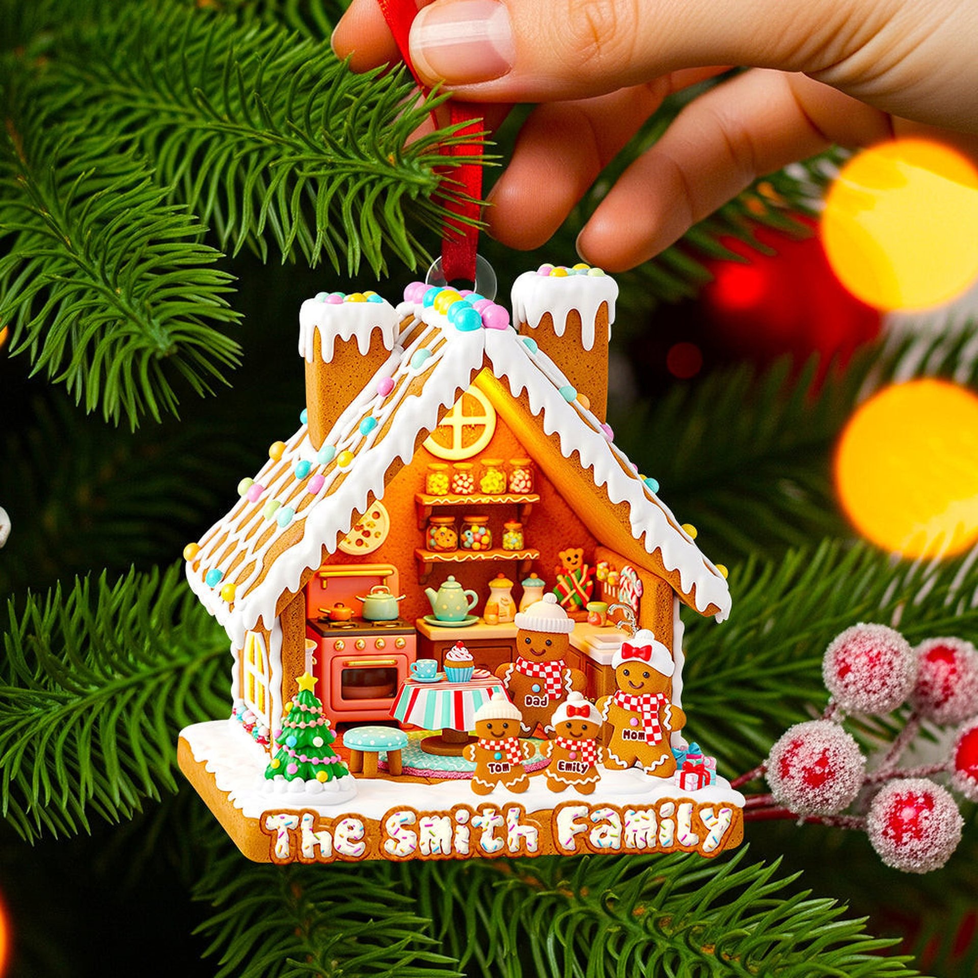 Gingerbread Family Christmas Ornament Personalized Gifts For Family - Photo 1
