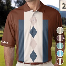 Golf Argyle Pattern Vintage Style For Golf Lovers Gift For Men - Custom Golf Shirt - Photo 1