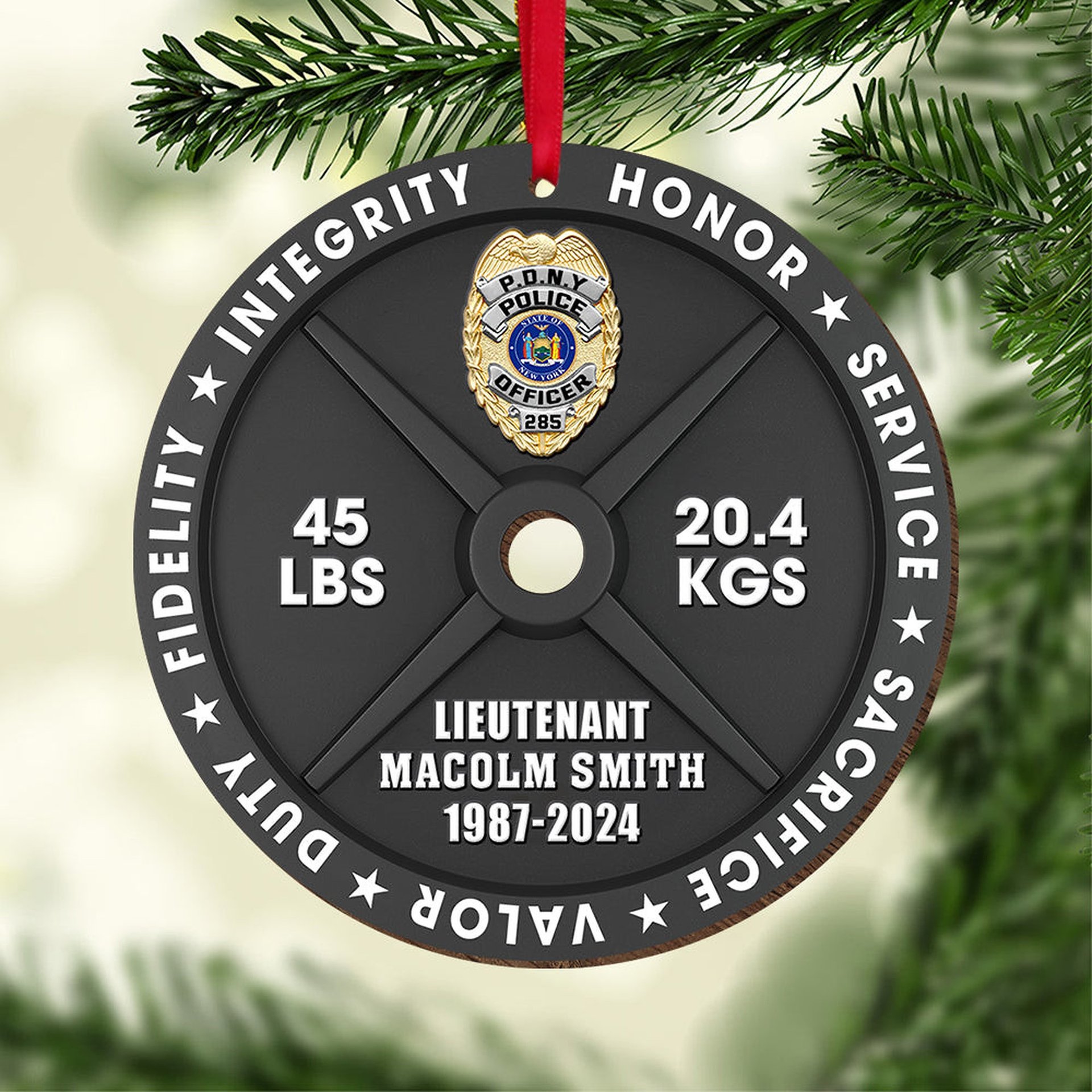 Personalized Gifts For Police Wood Ornament - Photo 1