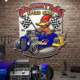 Santa’s Speed Shop Metal Sign – Personalized Christmas Gifts For Car Lovers - Photo 1