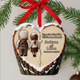 Holding Hands Old Couple Ornament - Personalized Christmas Anniversary Gifts For Couple - Photo 1