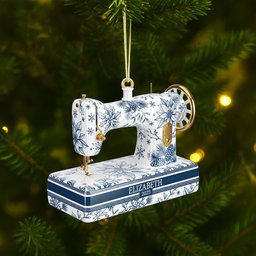 Sewing Toile de Jouy Acrylic Ornament - Photo 1