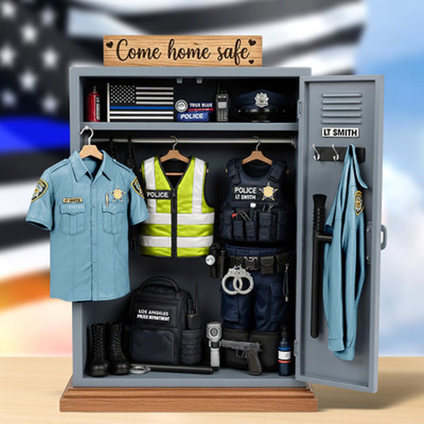 Christmas Police Locker Acrylic Plaque – Personalized Gifts For Officers - Photo 1