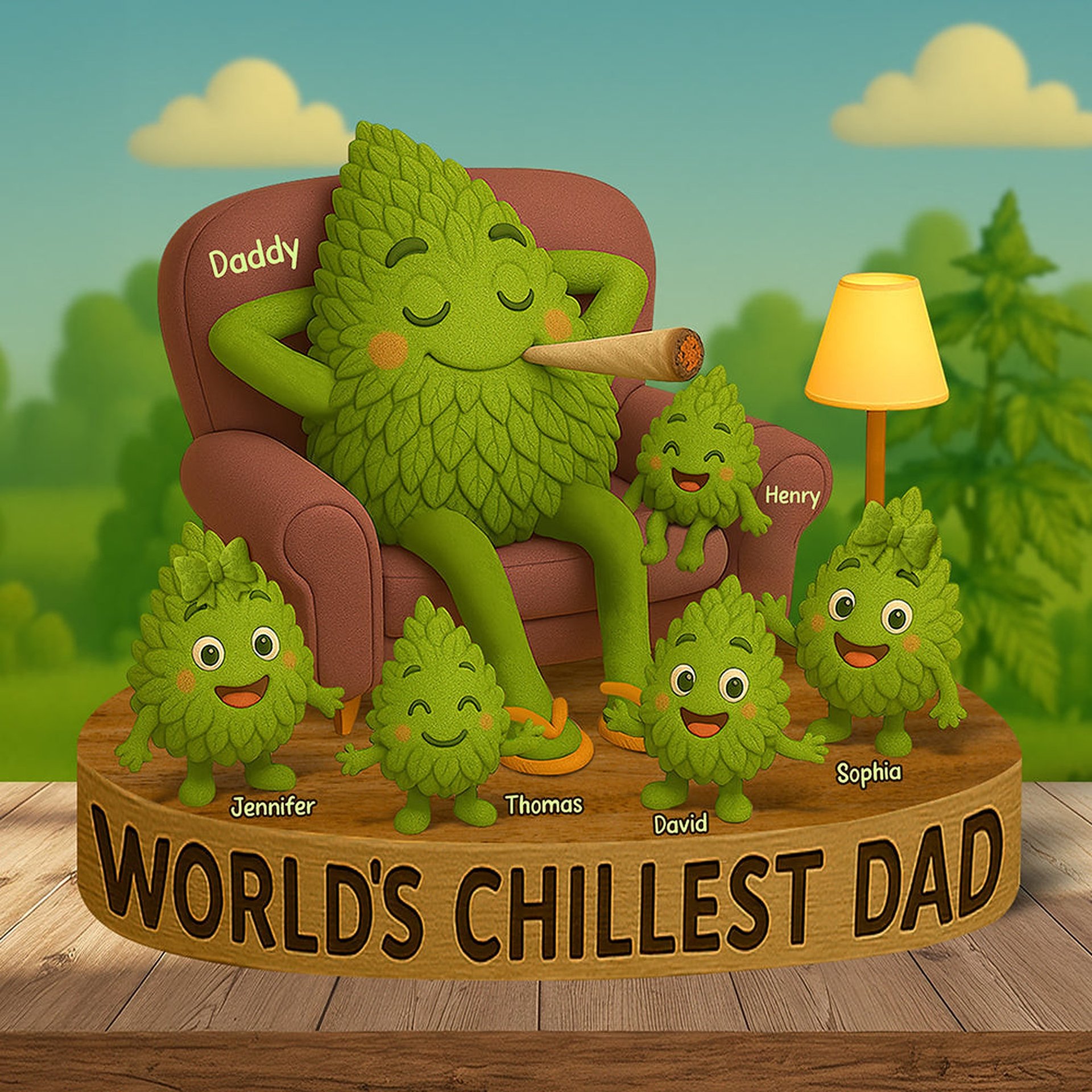 Chilling Dad - Personalized Christmas Gifts For Dad Plaque - Photo 1