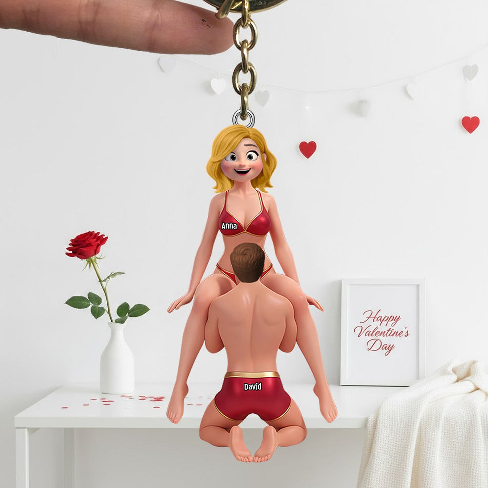 Playful Partners Acrylic Keychain - Personalized Gift For Couples