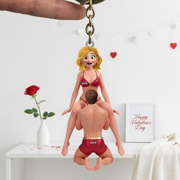 Playful Partners Acrylic Keychain - Personalized Gift For Couples