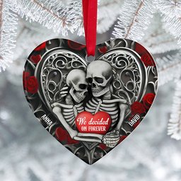 Personalized Christmas Gift For Couple Ornament Skeleton Couple - Photo 1
