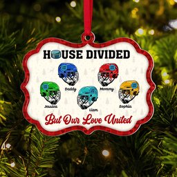 Hockey Family Ornament - Helmet & House Divided - Custom Team Gifts For Hockey Lovers - Photo 1