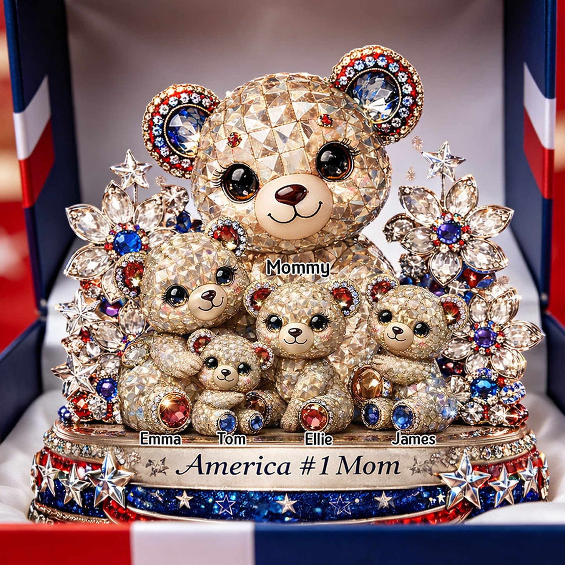 Mother Bear x America 250th Anniversary Acrylic Plaque - Personalized Gifts For Mothers - Photo 1