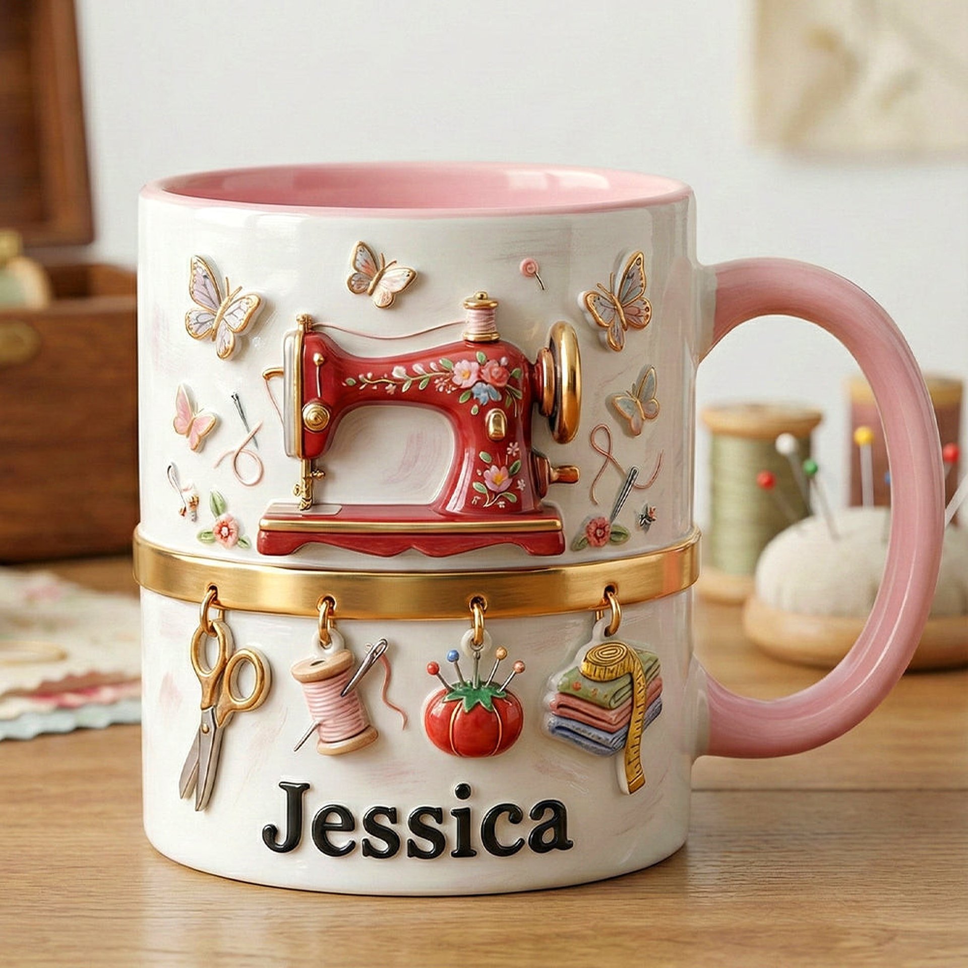 Sewing Machine Accent Mug, Personalized Gifts For Sewing Lovers - Photo 1
