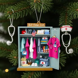 Nurse Festive Locker Christmas Ornament, Personalized Gifts For Nurse - Photo 1