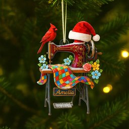 Sewing Machine Personalized Heaven Gifts For Seamstress Christmas Ornament - Photo 1