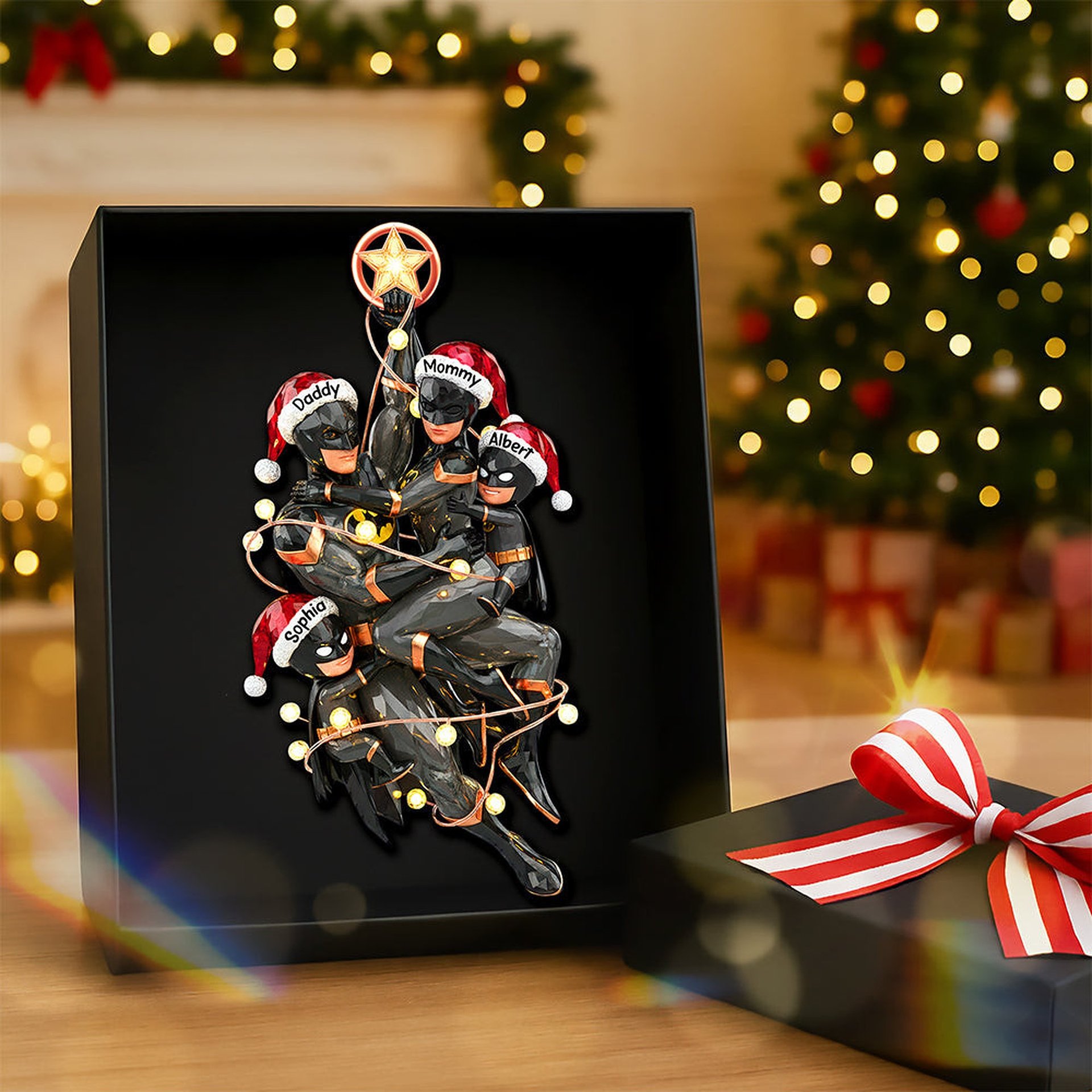 Night Hero Family Tree Ornament, Personalized Gifts For Family - Photo 1