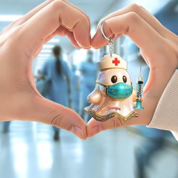 Nurse Ghost Keychain - Personalized Gifts For Nurse 03tgqn180825 - Keychains - GoDuckee