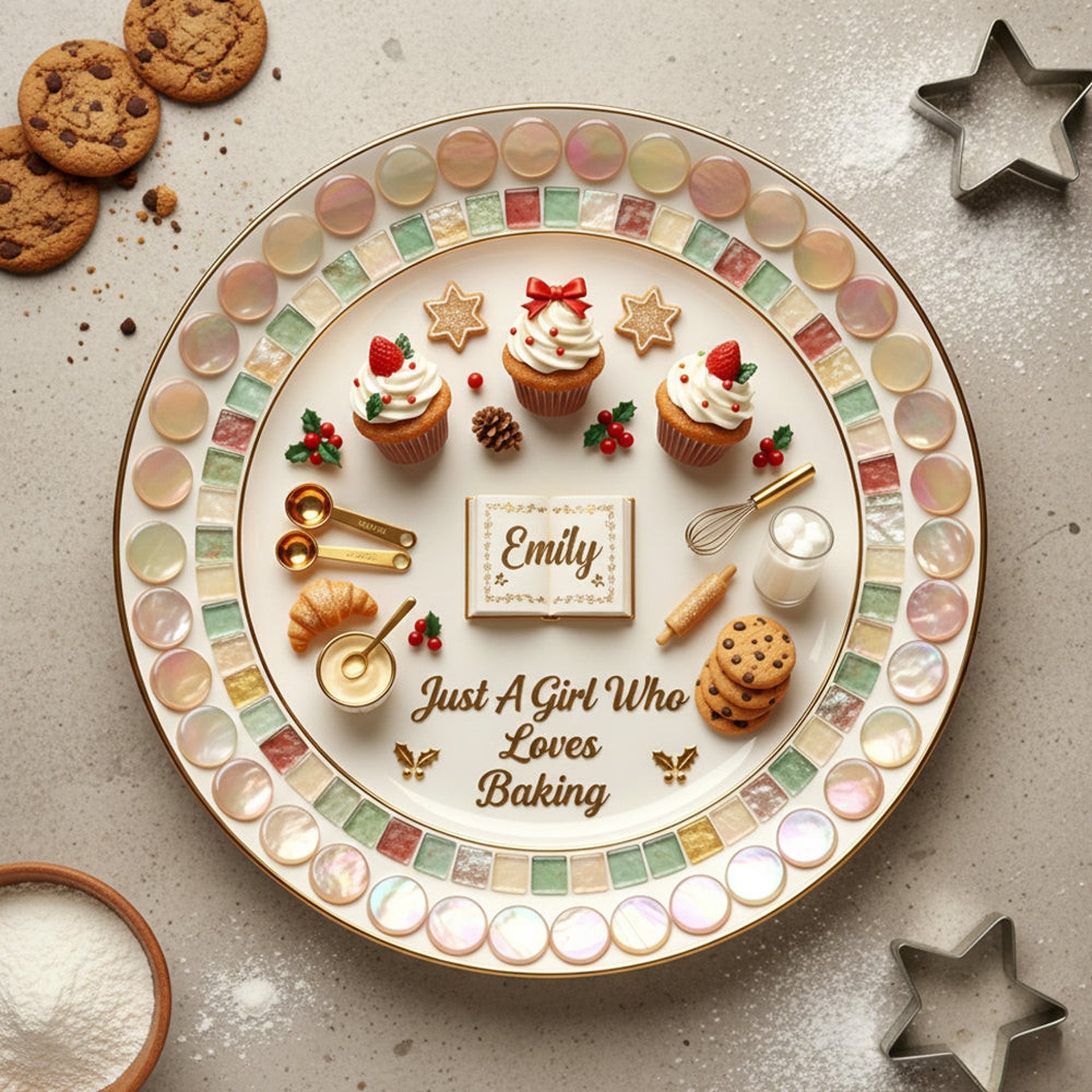 Personalized Gifts For Baking Lovers Ceramic Round Plate - Photo 1