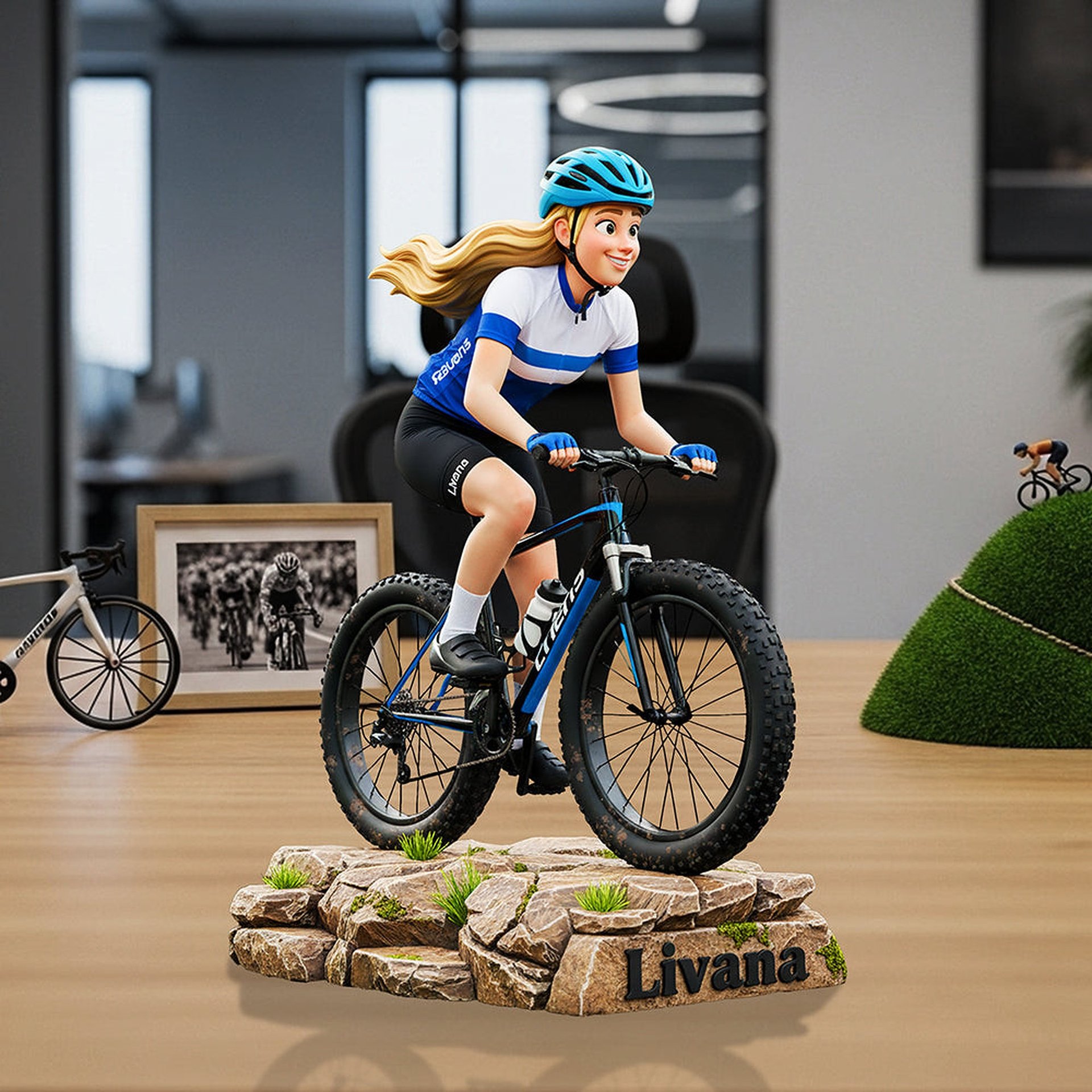 Teenager Riding Bicycle Plaque - Custom Photo Gifts For Bicycle Lovers