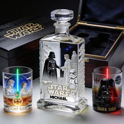The Ultimate Light & Dark Side Spirit - Personalized The Force Whiskey Decanter Set