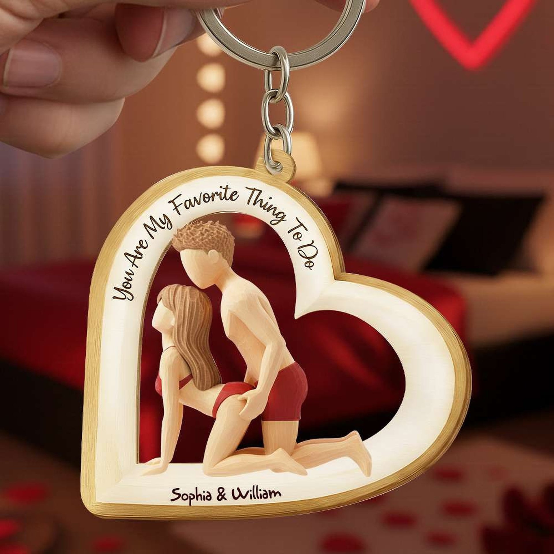 You Are My Favorite Thing Acrylic Keychain - Personalized Gift For Couples - Photo 1