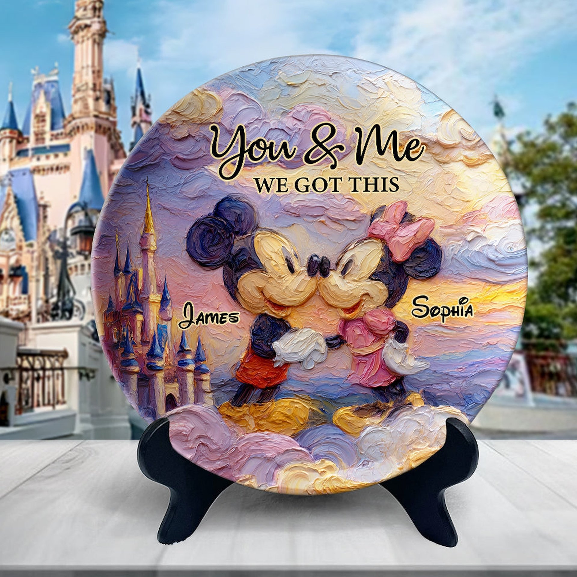 You & Me We Got This - Personalized Mouse Ceramic Round Plate
