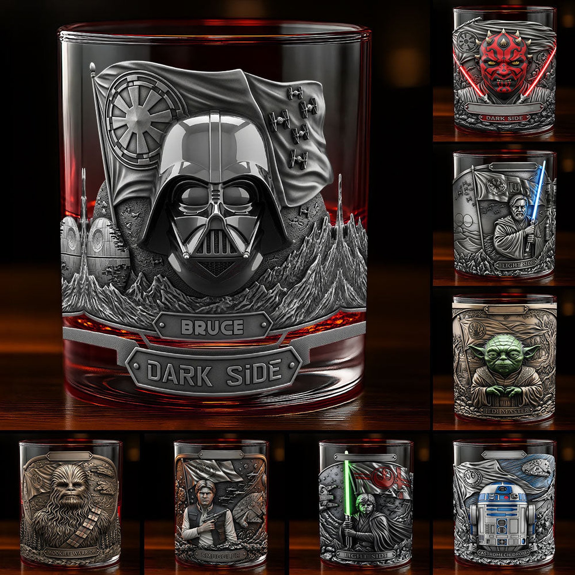 Wars Among The Star - Personalized The Force Whiskey Glass