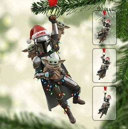 Best Dad, Grandma In The Galaxy - Personalized The Force Transparent Ornament