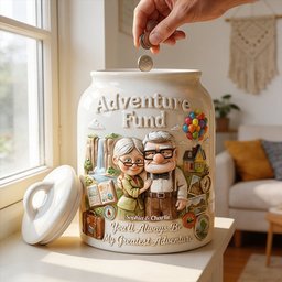 Adventure Fund Saving Jar - Personalized Up Movie Couple Saving Jar