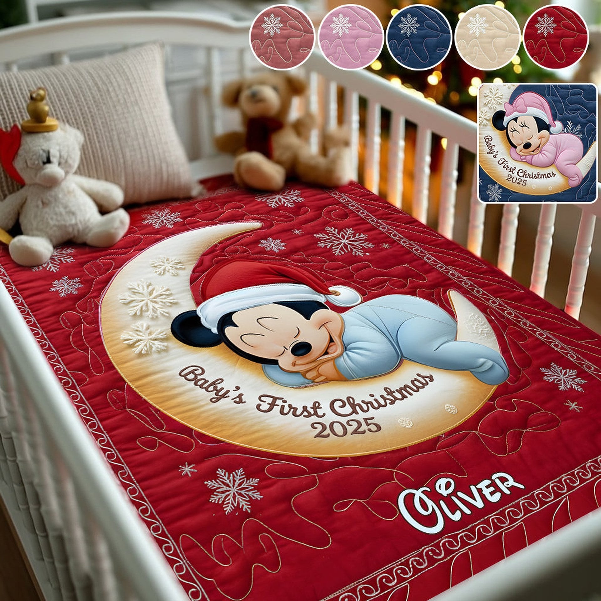 Baby's First Christmas - Personalized Mouse Blanket
