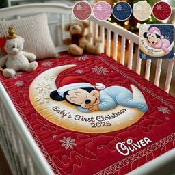Baby's First Christmas - Personalized Mouse Blanket