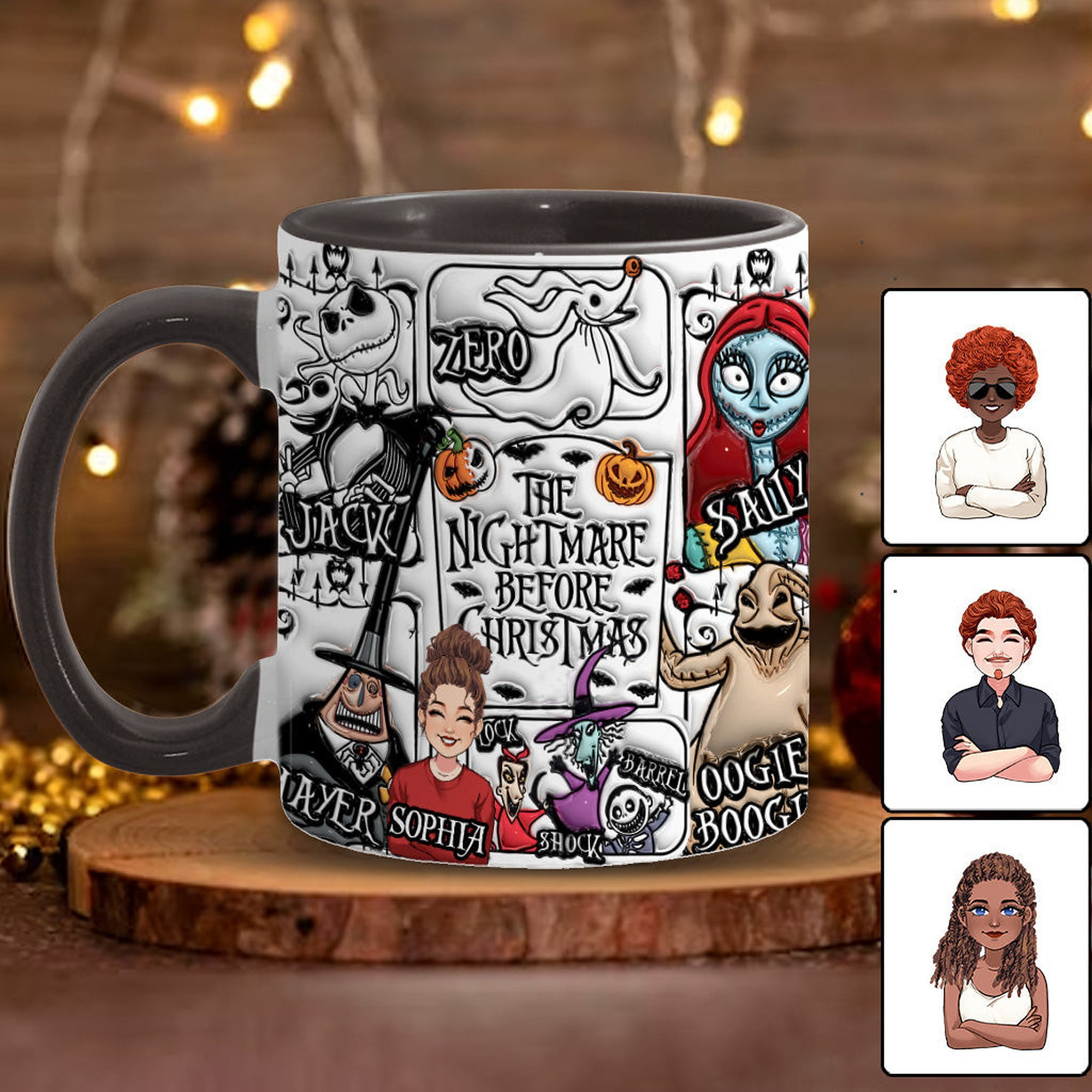 Custom Portrait With The Nightmares - Personalized Nightmare Accent Mug