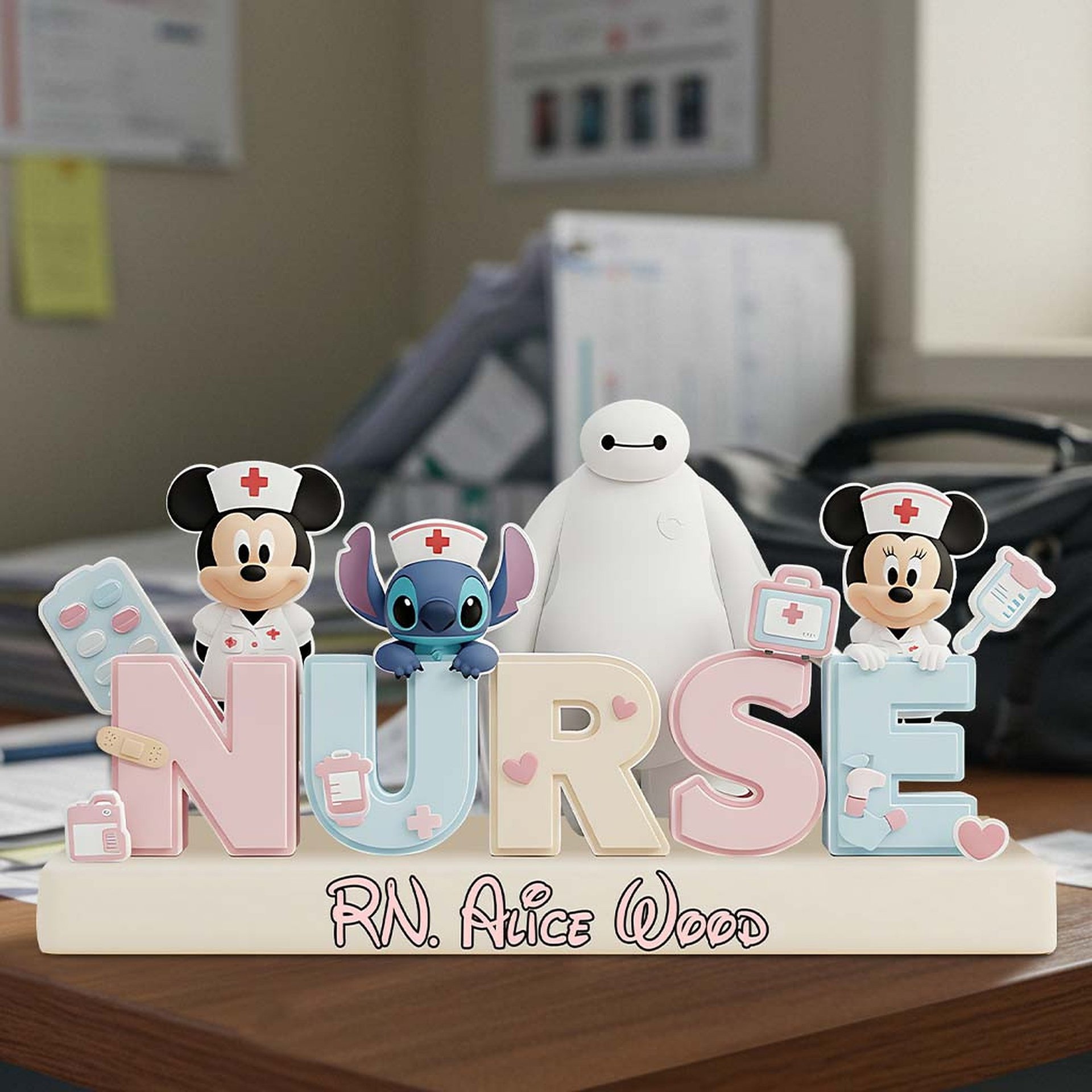 Cutie Nurse Desk Decor - Personalized Mouse Custom Shaped Acrylic Plaque