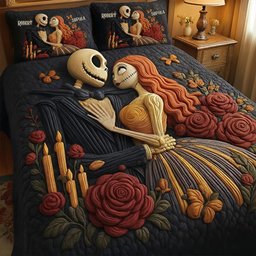 Nightmare Christmas Couple - Personalized Nightmare Quilt Set