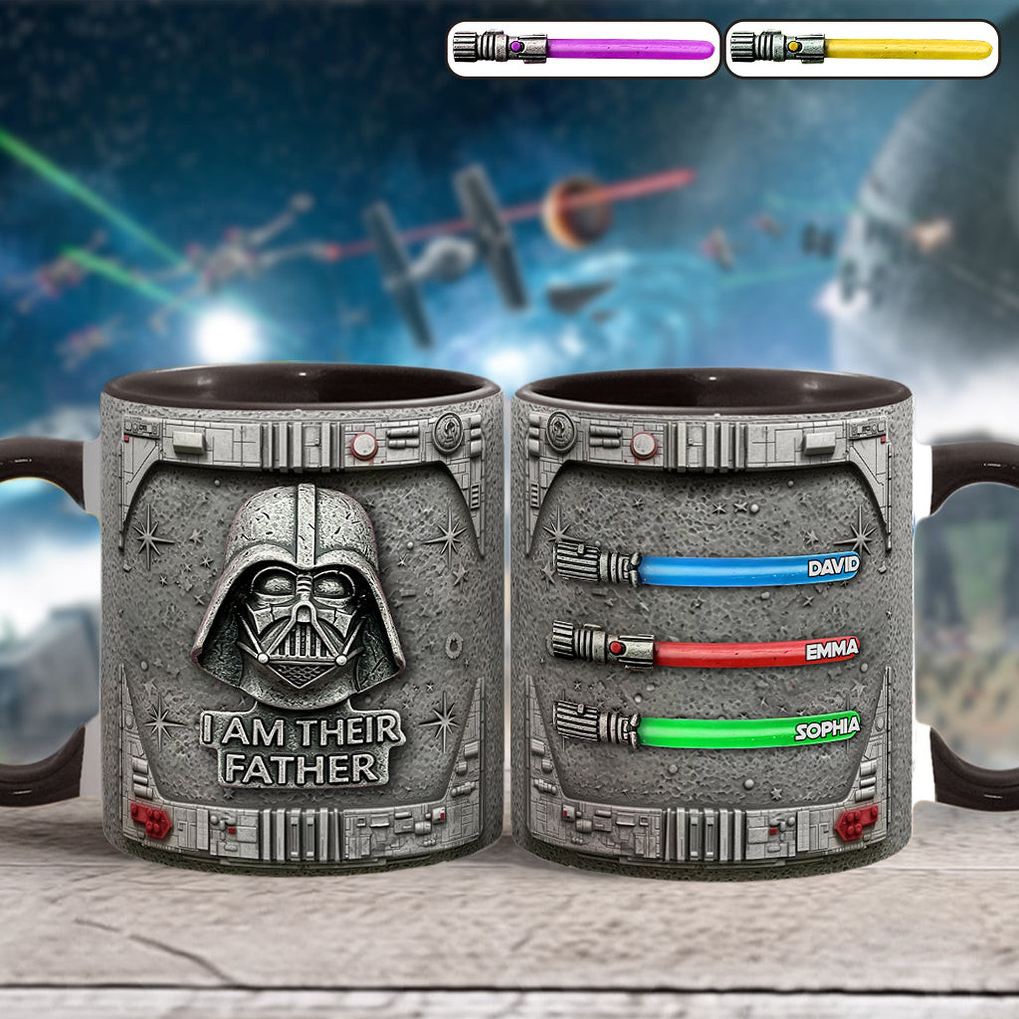 I Am Their Father - Personalized The Force Accent Mug