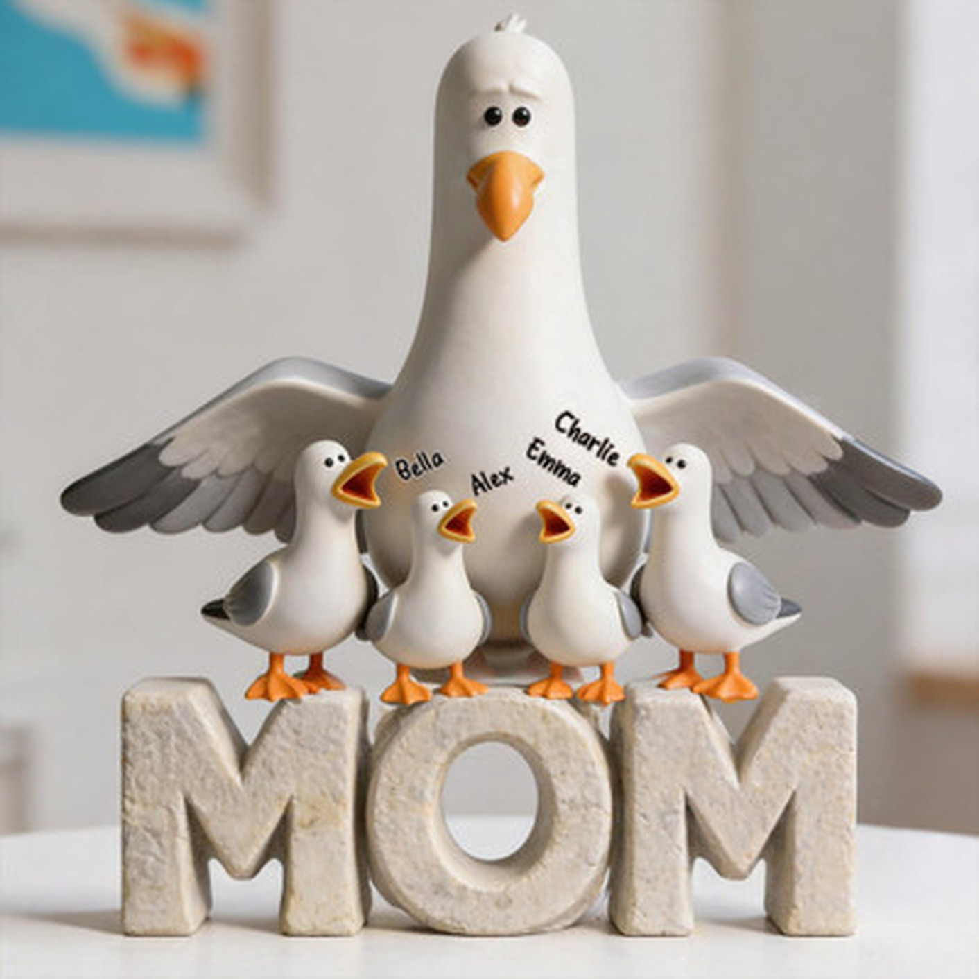 Seagulls Motherhood - Personalized Mother Custom Shaped Acrylic Plaque