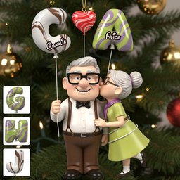 Sweet Love Balloon - Personalized Couple Transparent Ornament