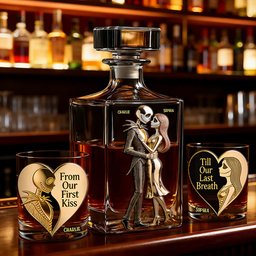 From Our First Kiss - Personalized Nightmare Whiskey Decanter Set