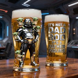 It's Not A Dad Bod It's A Father Figure - Personalized The Force Beer Pint