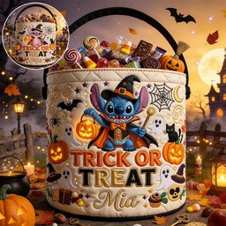 Trick Or Treat - Personalized Ohana Canvas Bucket Bag