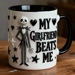 My Girlfriend Beats Me Nightmare - Personalized Nightmare Accent Mug & Coaster