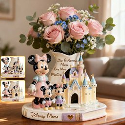 Magical Mom - Personalized Mouse Custom Shape Acrylic Flower Vase