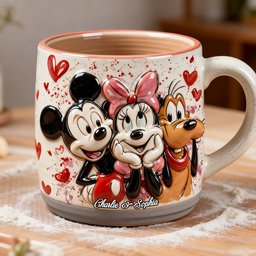 You And Me - Personalized Mouse Printed Pottery Mug