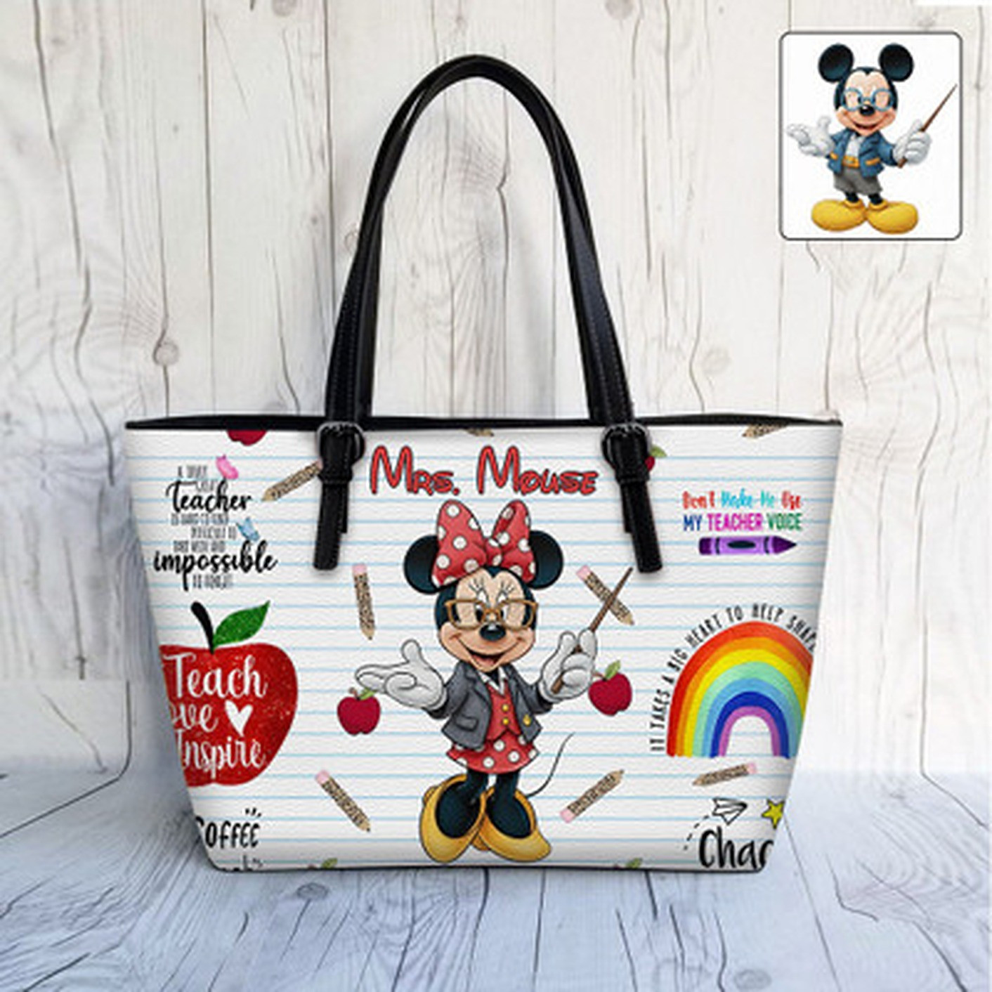 Teach Love Inspire - Personalized Teacher Leather Bag
