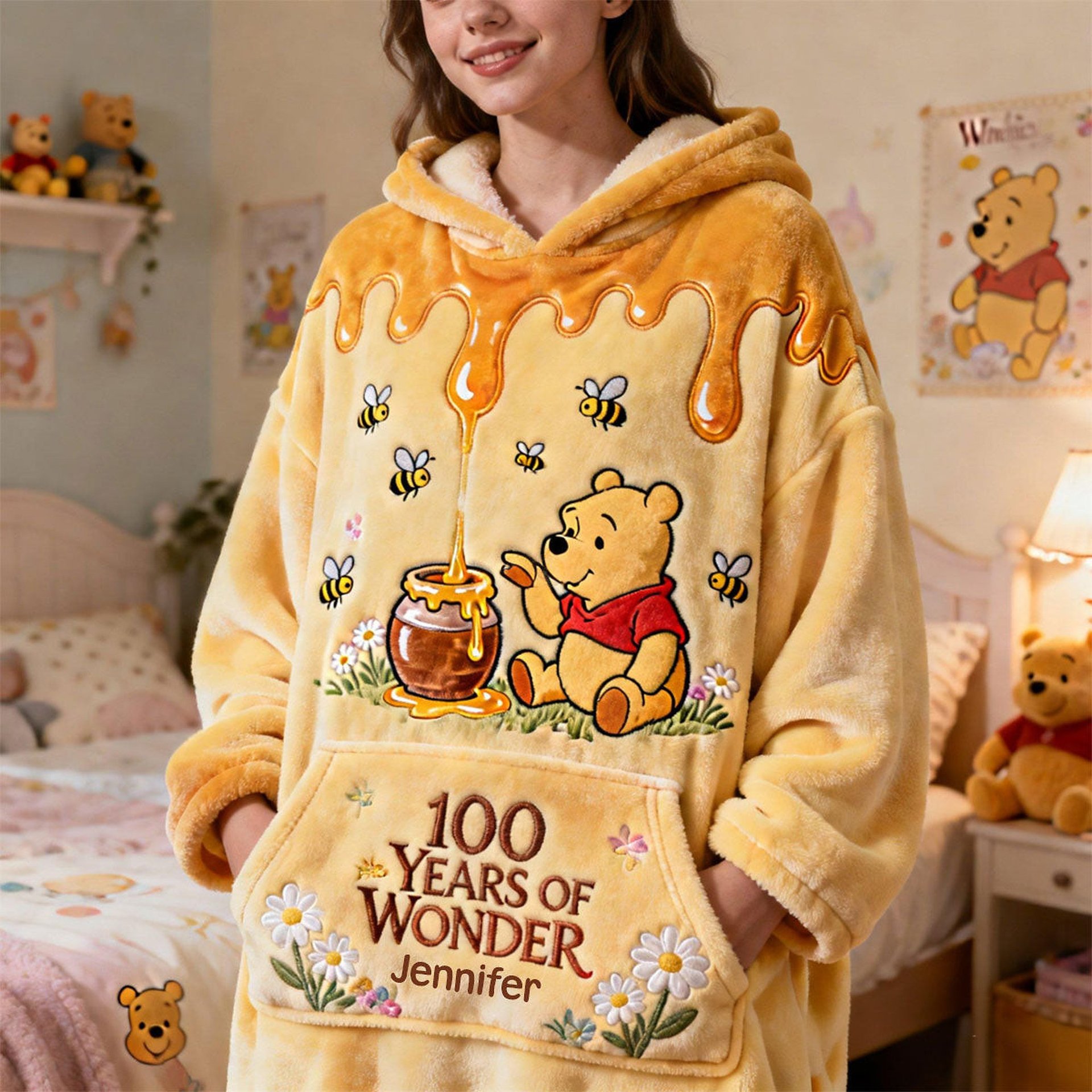 100 Years Of Wonder - Personalized Mouse Blanket Hoodie
