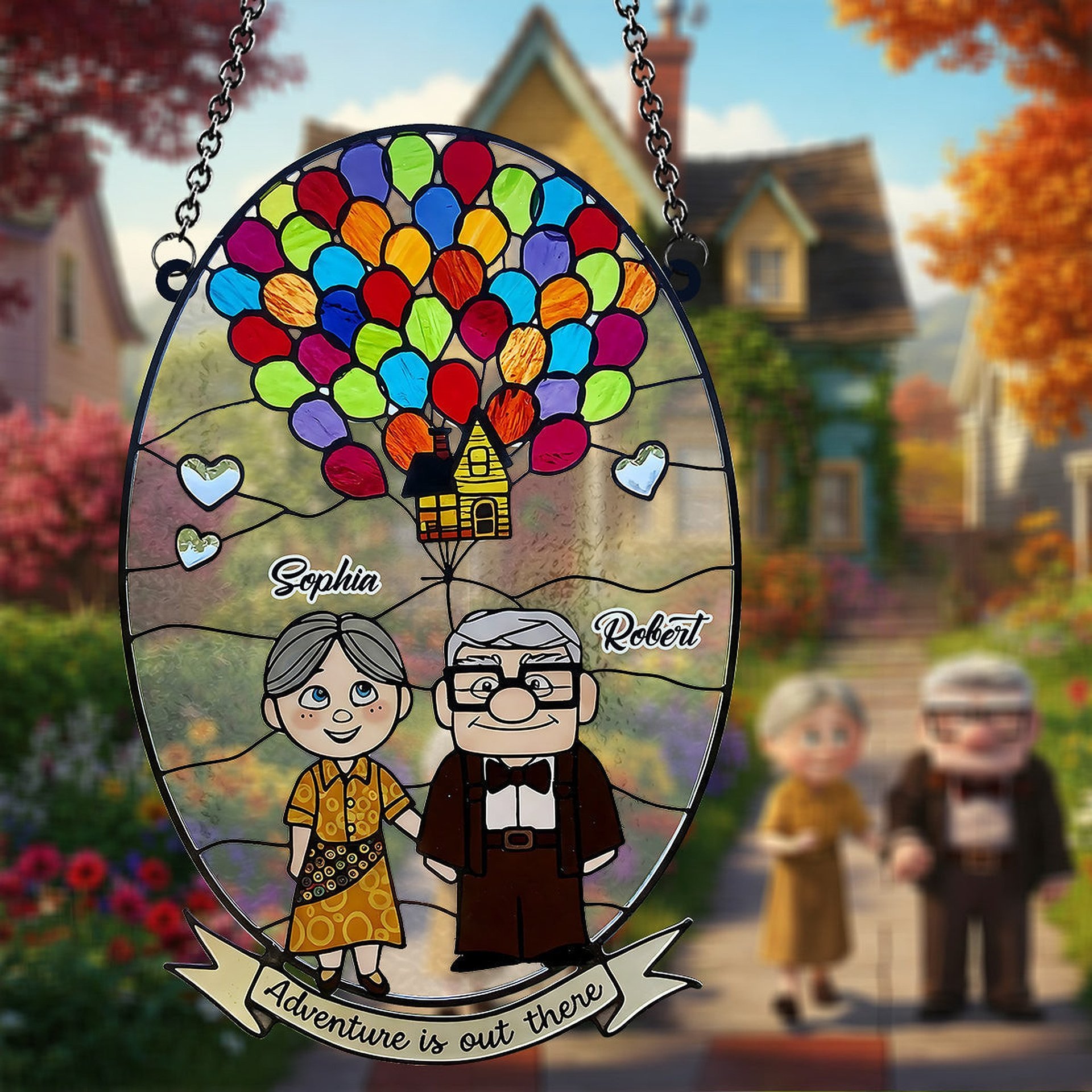 Adventure Is Out There - Personalized Mouse Window Hanging Suncatcher Ornament