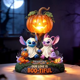 Cosmic Halloween Love Acrylic Light Box - Personalized Gifts For Couple