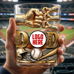 Legendary Baseball Dad Whiskey Glass - Personalized Gifts For Dad - Photo 1