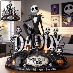 Daddy Gift, Bone To Be A Dad - Personalized Nightmare Custom Shaped Acrylic Plaque